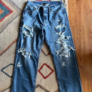 American Eagle Womens Boyfriend Distressed Jeans Size 4 Short NWOT